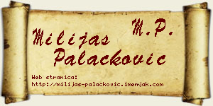 Milijas Palačković vizit kartica
